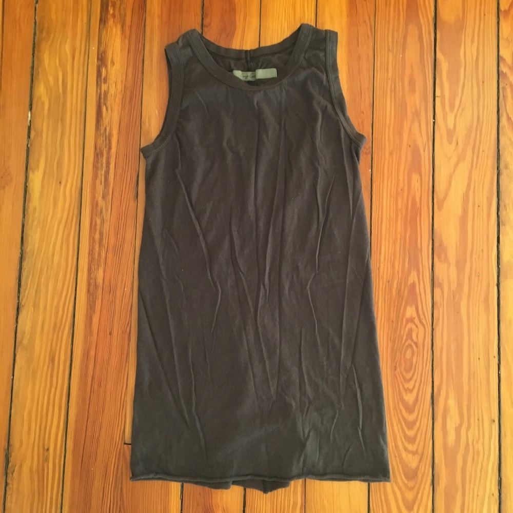 Enza Costa Brown Cotton Tank Top Muscle Top